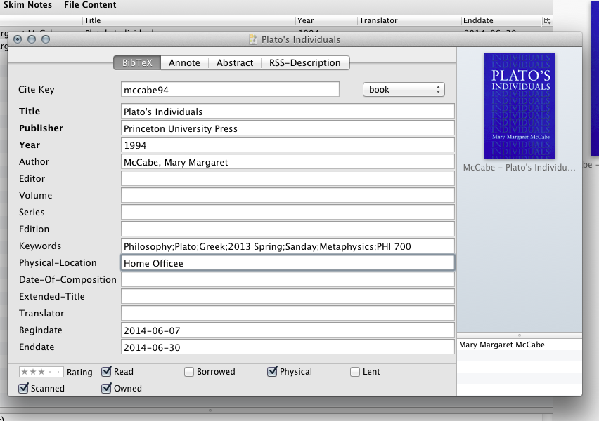 BibDesk Catalog Entry